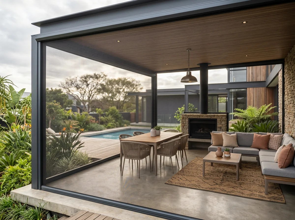 Outdoor Zip Screens fitted in a Fourways home